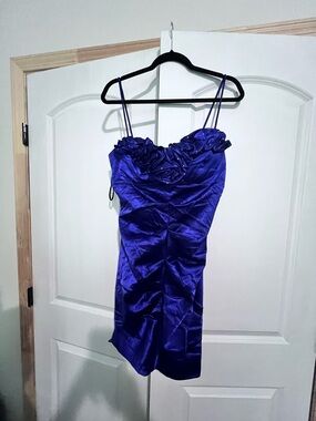 Andie Purple Satin Spaghetti Strap Dress
